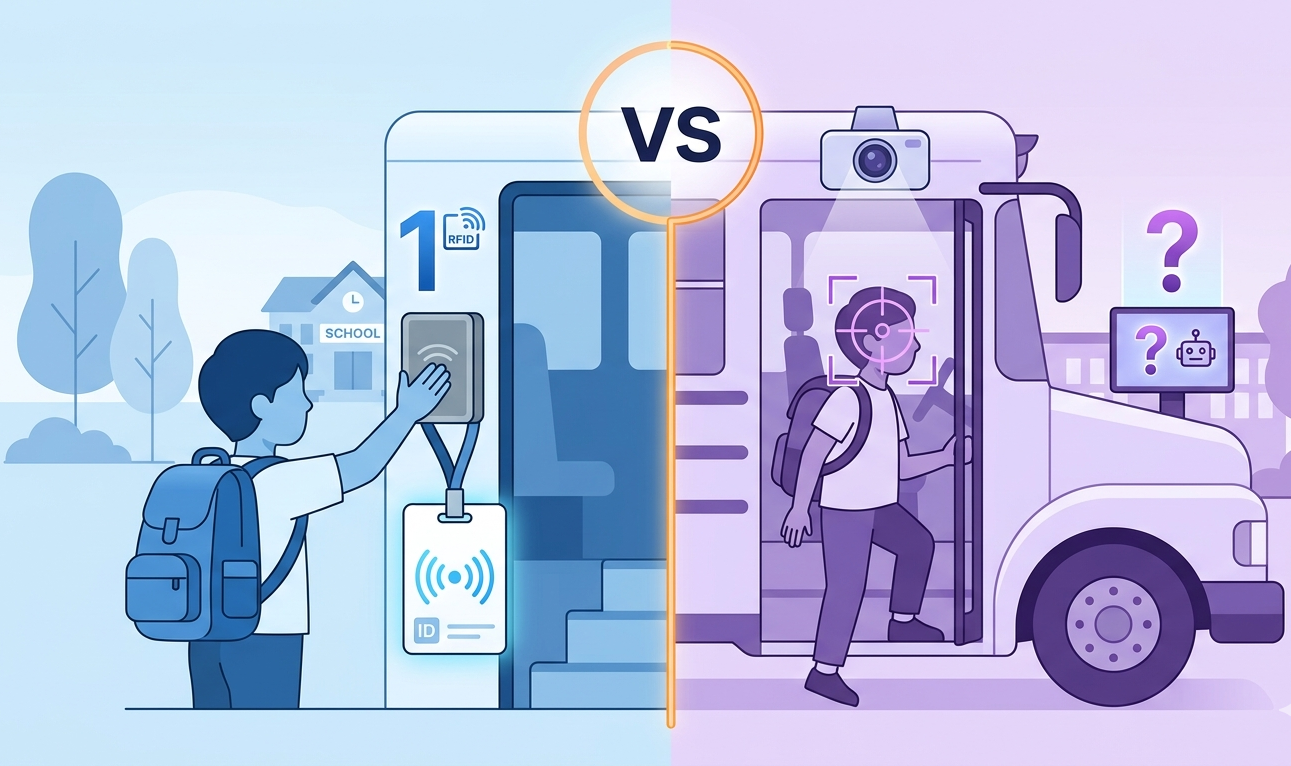 RFID Taps vs. AI Face Verification: Choosing the Right Attendance Method for Bus Boarding